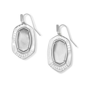 NEW Kendra Scott Anna Small Drop Earrings RHOD Gray Illusion